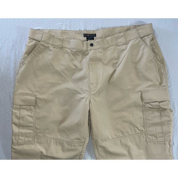 5.11 Tactical Men's Ripstop TDU Cargo Work, Bush Pants. Beige, Men's 4XL Short. - Picture 5 of 9